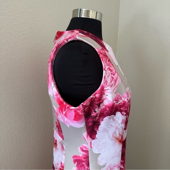 Calvin Klein Floral Peonies Sheath Sleeveless Midi Dress - Picture 5 of 11
